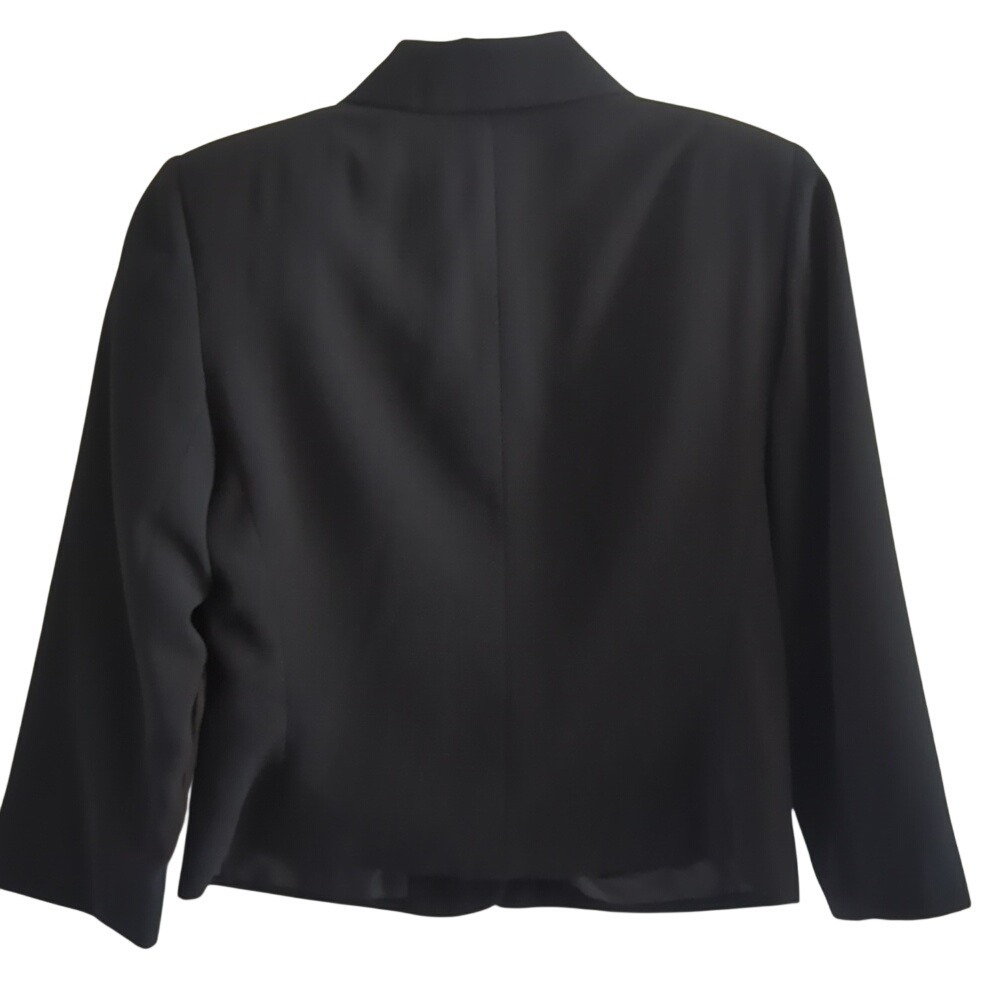Chic Vintage Harve Benard Cropped Black Blazer Jacket Size 6 - Picture 2 of 3